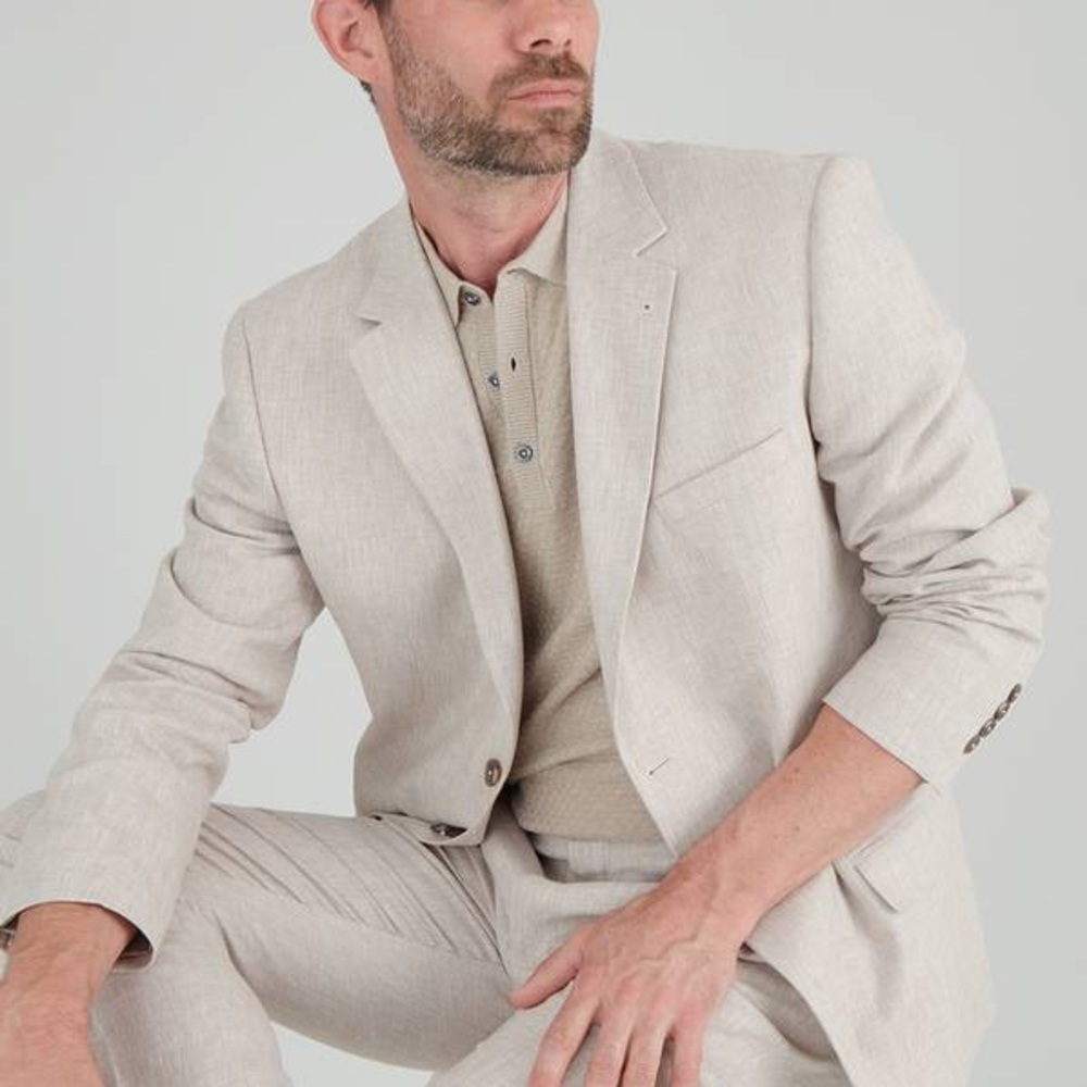 Tailor Vintage Light Beige Linen Sport Coat